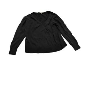 Everlane Women's Dark Gray V Neck Long Sleeve Cotton Sweater Sz XS